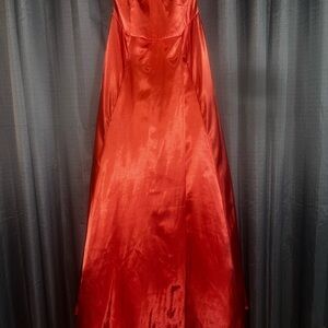 David's Bridal Charmuse Sunset Coral